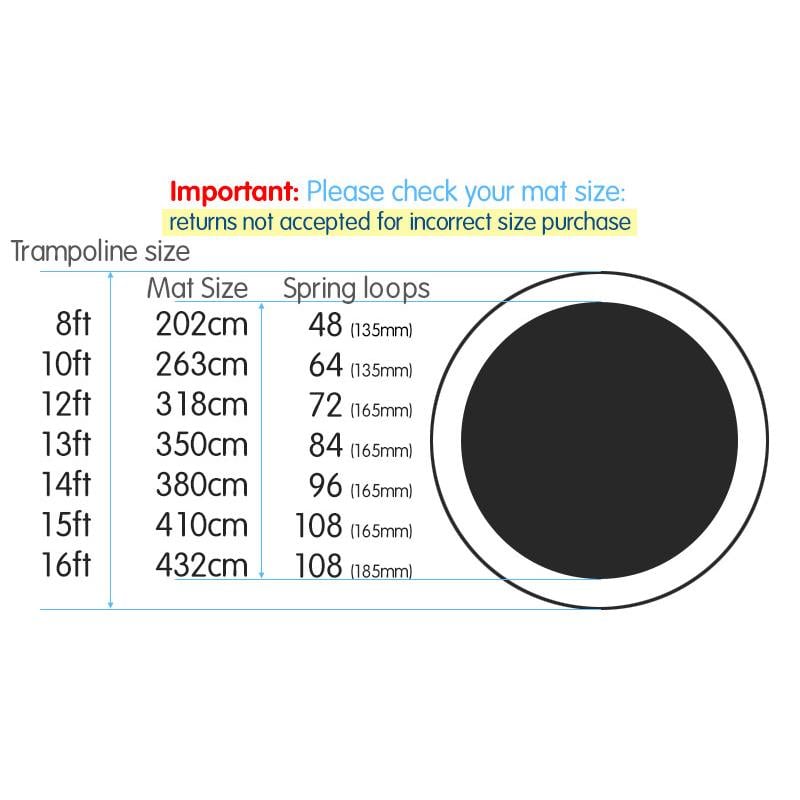 Trampolines & Accessories: Kahuna 14ft Trampoline Replacement Spring Mat - Rainbow