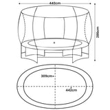 Trampolines & Accessories: Kahuna 10 ft x 15 ft Oval Outdoor Trampoline L.E.D. Basketball Set Reversible Rainbow & Orange Safety Pad Safety Net Ladder