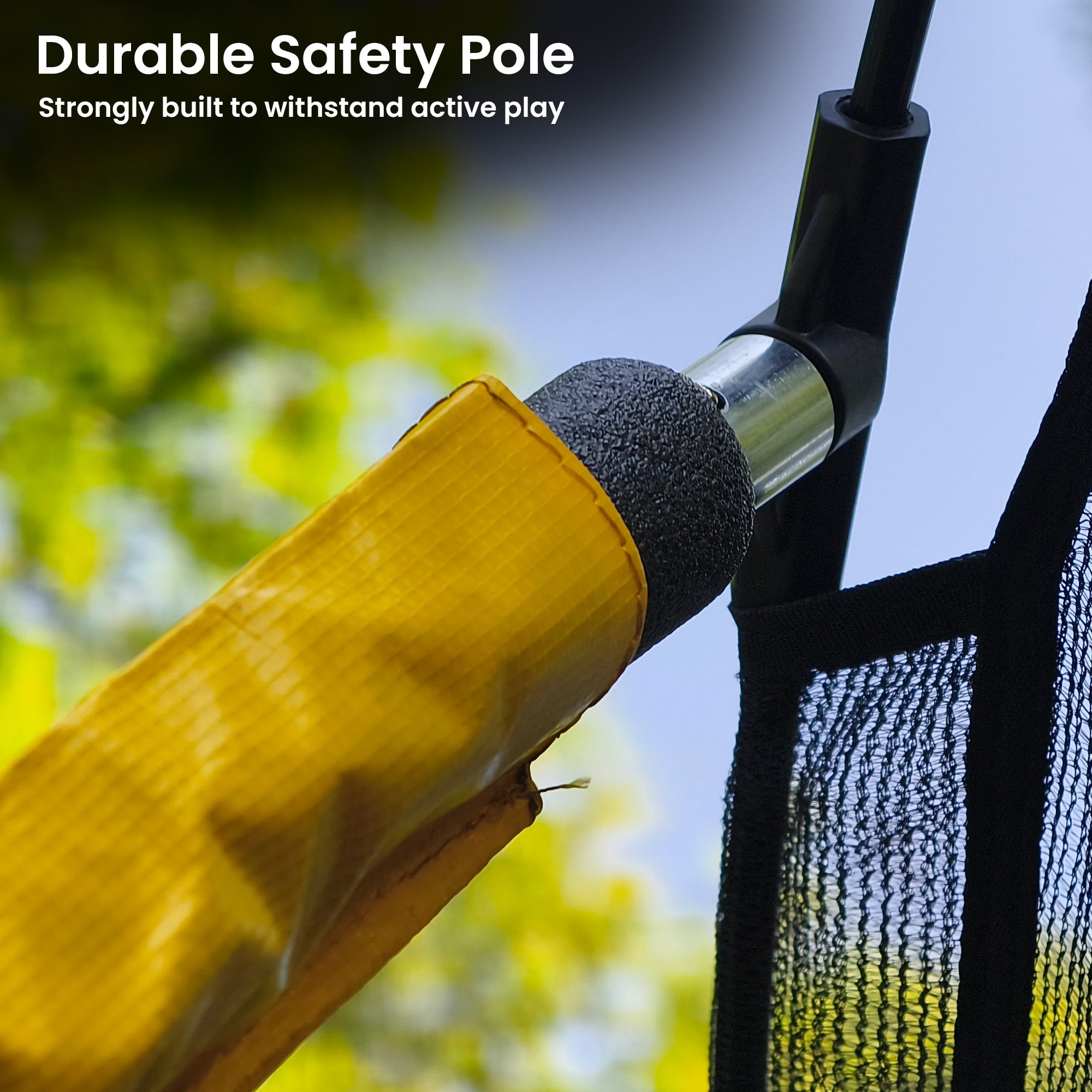Trampolines & Accessories: Kahuna 10 ft x 15 ft Oval Outdoor Trampoline L.E.D. Basketball Set Reversible Rainbow & Orange Safety Pad Safety Net Ladder