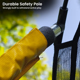 Trampolines & Accessories: Kahuna 10 ft x 15 ft Oval Outdoor Trampoline L.E.D. Basketball Set Reversible Rainbow & Orange Safety Pad Safety Net Ladder