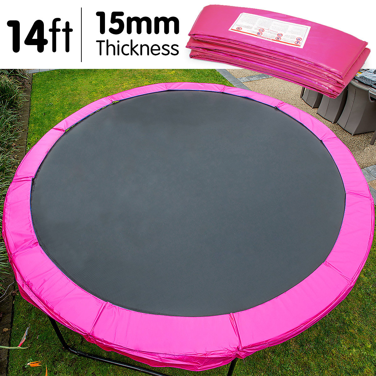 Trampolines & Accessories: Kahuna 14ft Trampoline Replacement Pad Round - Pink