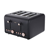 Toasters & Grills: Pronti 4 Slice Toaster Rose Trim Collection - Black