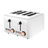 Toasters & Grills: Pronti 4 Slice Toaster Rose Trim Collection - White