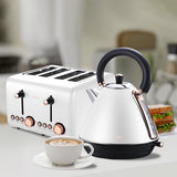 Toasters & Grills: Pronti 4 Slice Toaster Rose Trim Collection - White