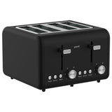 Toasters & Grills: Pronti Silver Noir Collection 4 Slice Toaster with Dual Controls