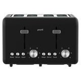 Toasters & Grills: Pronti Silver Noir Collection 4 Slice Toaster with Dual Controls