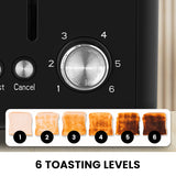 Toasters & Grills: Pronti Silver Noir Collection 4 Slice Toaster with Dual Controls