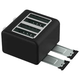 Toasters & Grills: Pronti Silver Noir Collection 4 Slice Toaster with Dual Controls