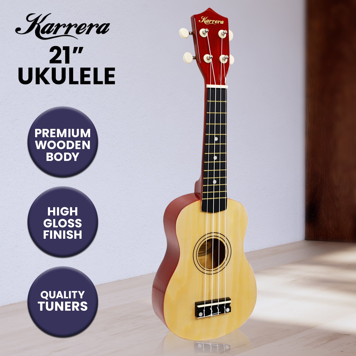 Wellness Accessories: Karrera 21in Ukulele - Natural