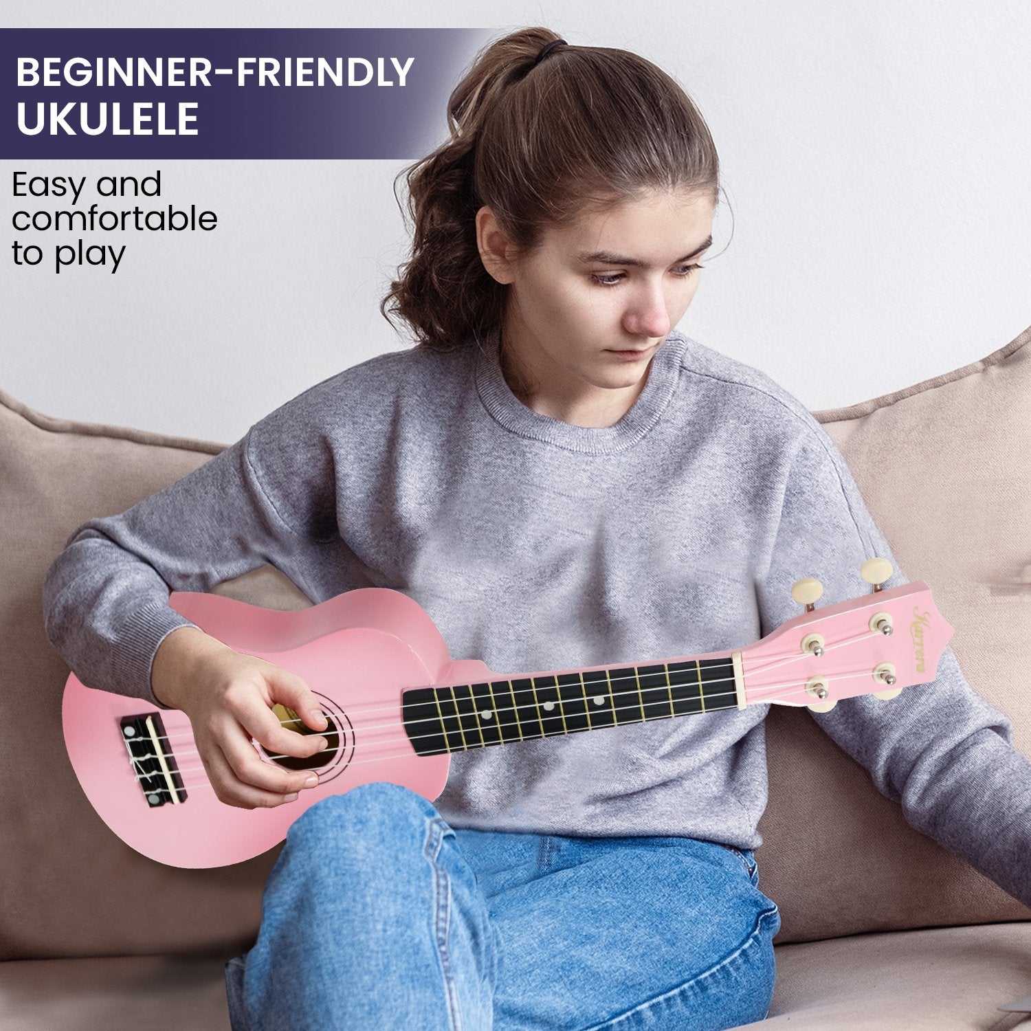 Guitars: Karrera 21in Ukulele - Pink
