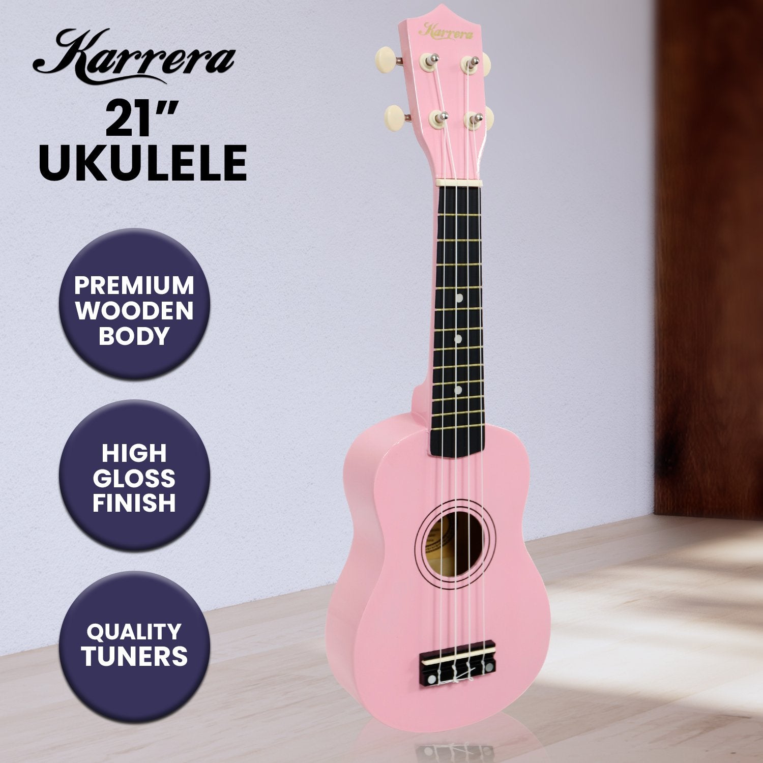 Guitars: Karrera 21in Ukulele - Pink