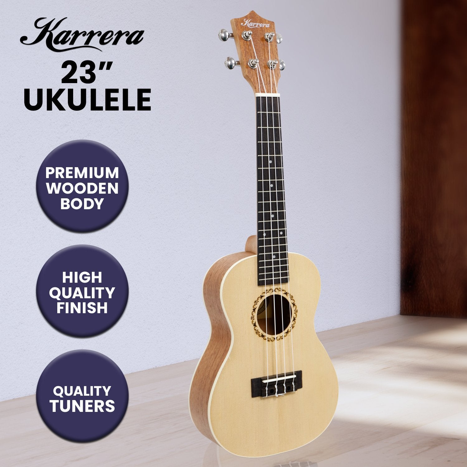 Wellness Accessories: Karrera 23in Ukulele - Natural