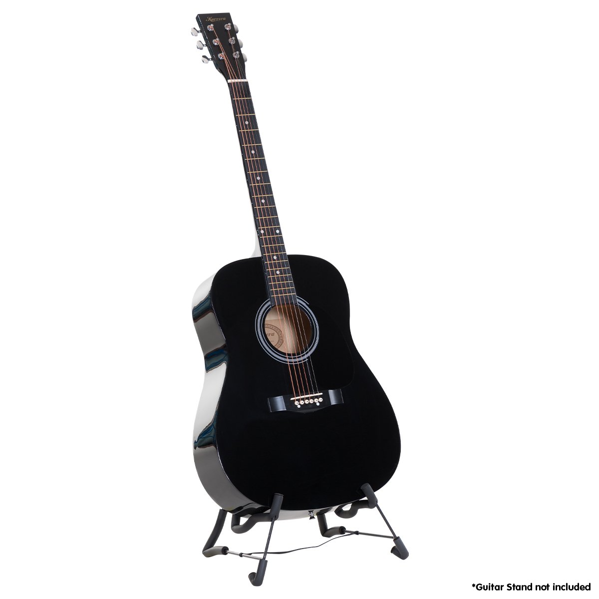 Guitars: Karrera 41in Acoustic Wooden Guitar with Bag - Black