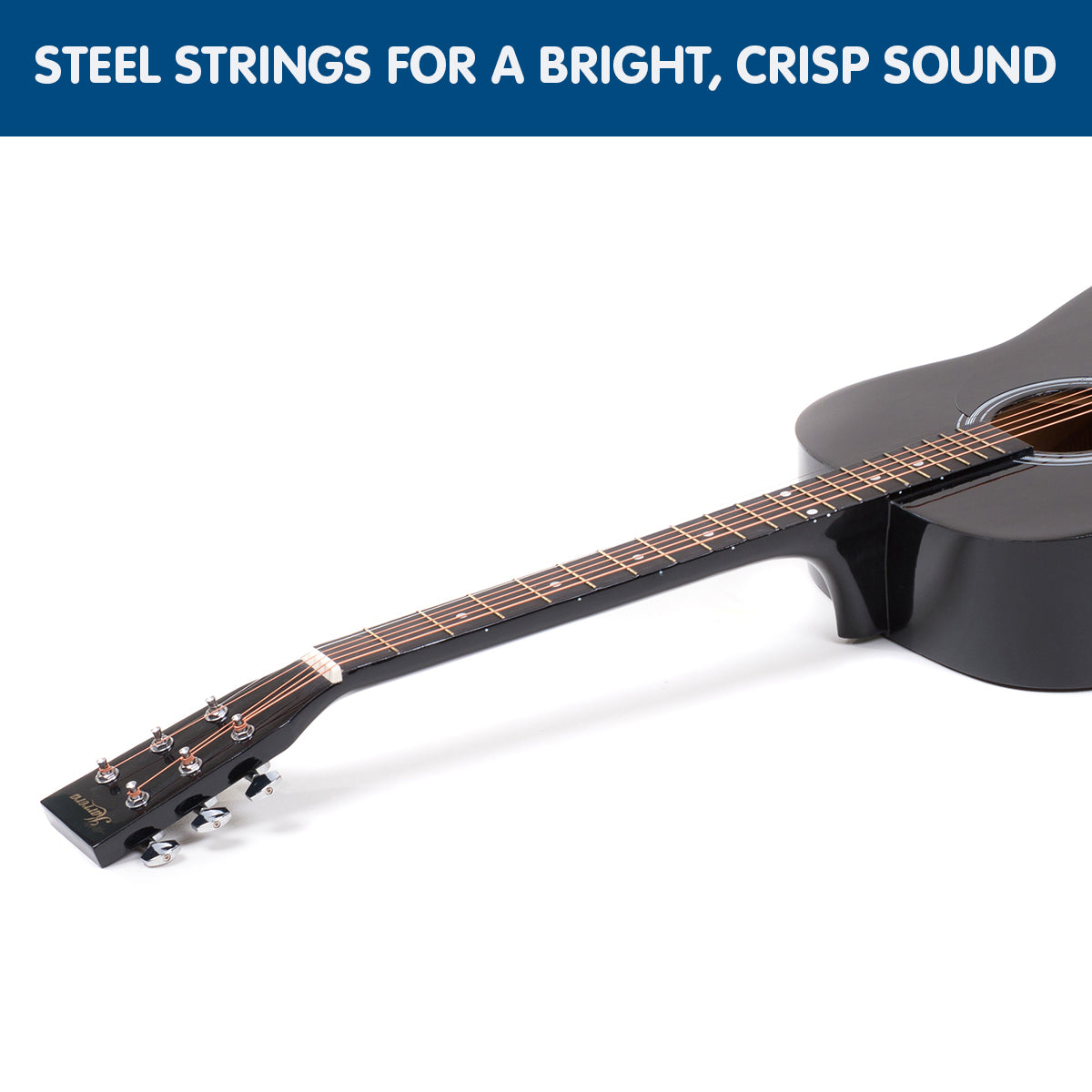 Guitars: Karrera 41in Acoustic Wooden Guitar with Bag - Black