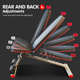 Exercise Benches: Powertrain Home Gym Bench Adjustable Flat Incline Decline FID 250KG Load