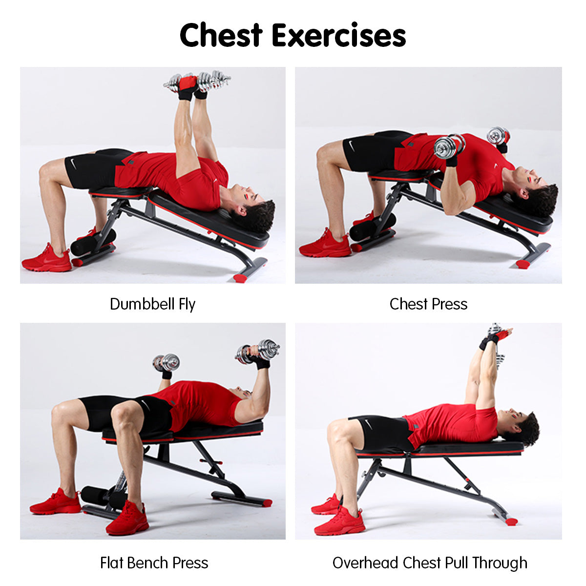 Exercise Benches: Powertrain Home Gym Bench Adjustable Flat Incline Decline FID 250KG Load
