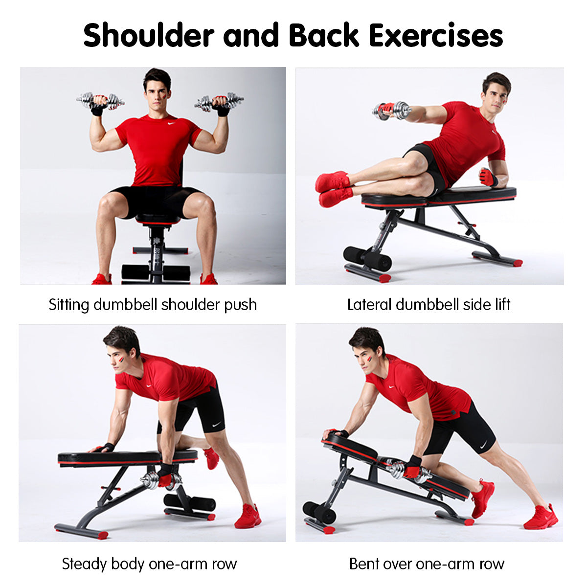 Exercise Benches: Powertrain Home Gym Bench Adjustable Flat Incline Decline FID 250KG Load