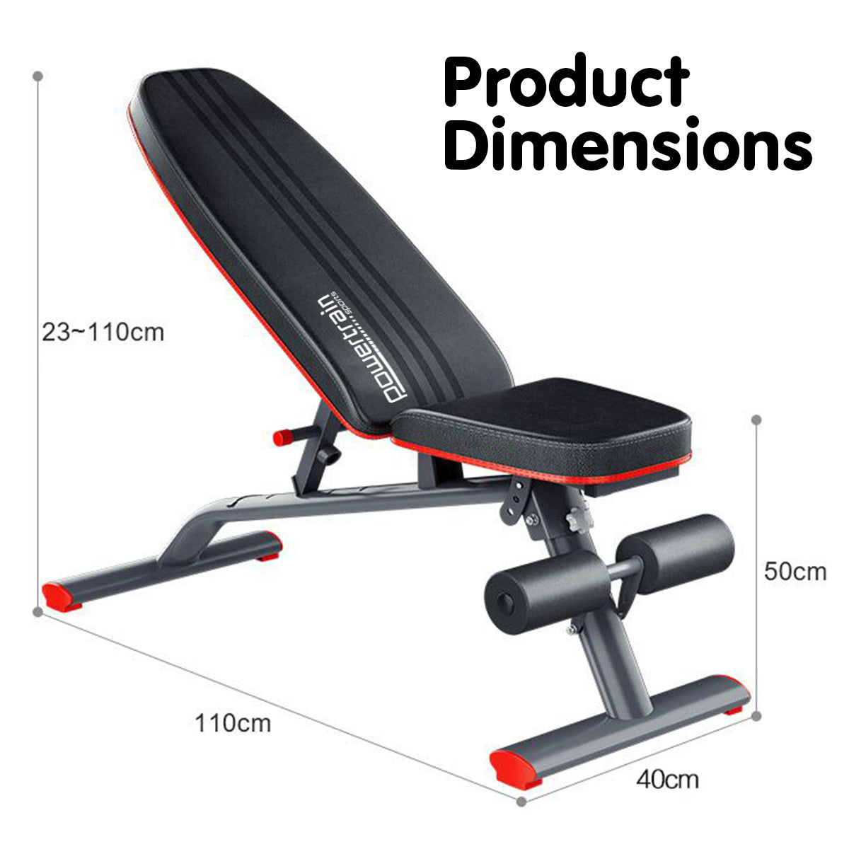 Exercise Benches: Powertrain Home Gym Bench Adjustable Flat Incline Decline FID 250KG Load