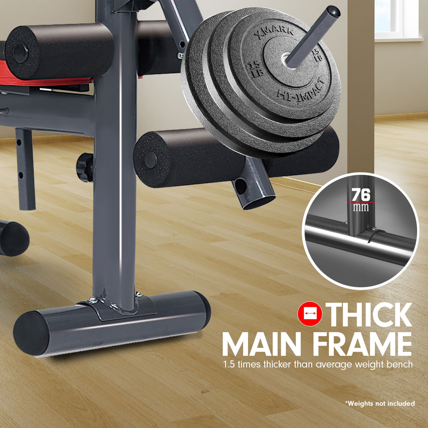 Exercise Benches: Powertrain Adjustable Weight Bench Home Gym Bench Press - 302