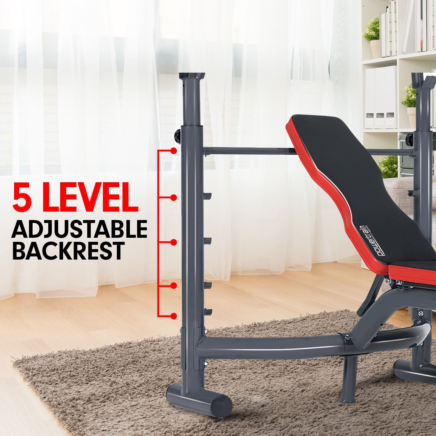 Exercise Benches: Powertrain Adjustable Weight Bench Home Gym Bench Press - 302