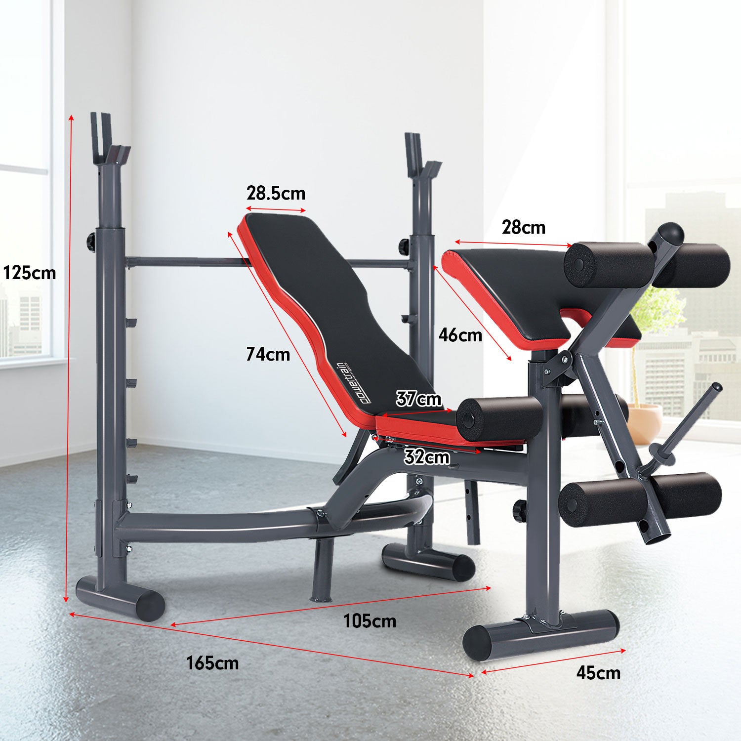 Exercise Benches: Powertrain Adjustable Weight Bench Home Gym Bench Press - 302