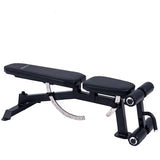 Exercise Benches: Powertrain Multi Workout Bench with Transport Wheels and Adjustable Backrest