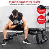 Exercise Benches: Powertrain Multi Workout Bench with Transport Wheels and Adjustable Backrest