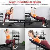 Exercise Benches: Powertrain Multi Workout Bench with Transport Wheels and Adjustable Backrest