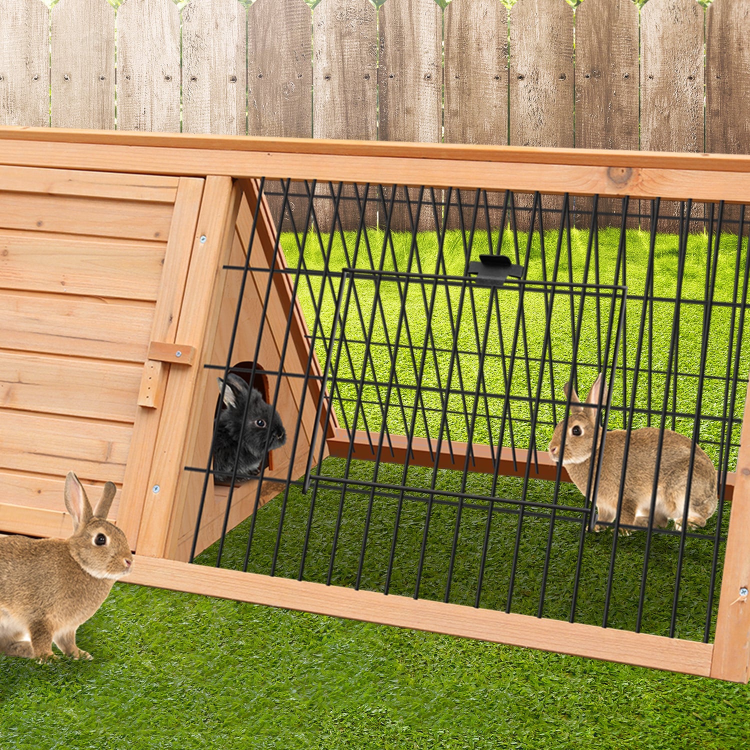 Furtastic Triangle Wooden Rabbit Hutch