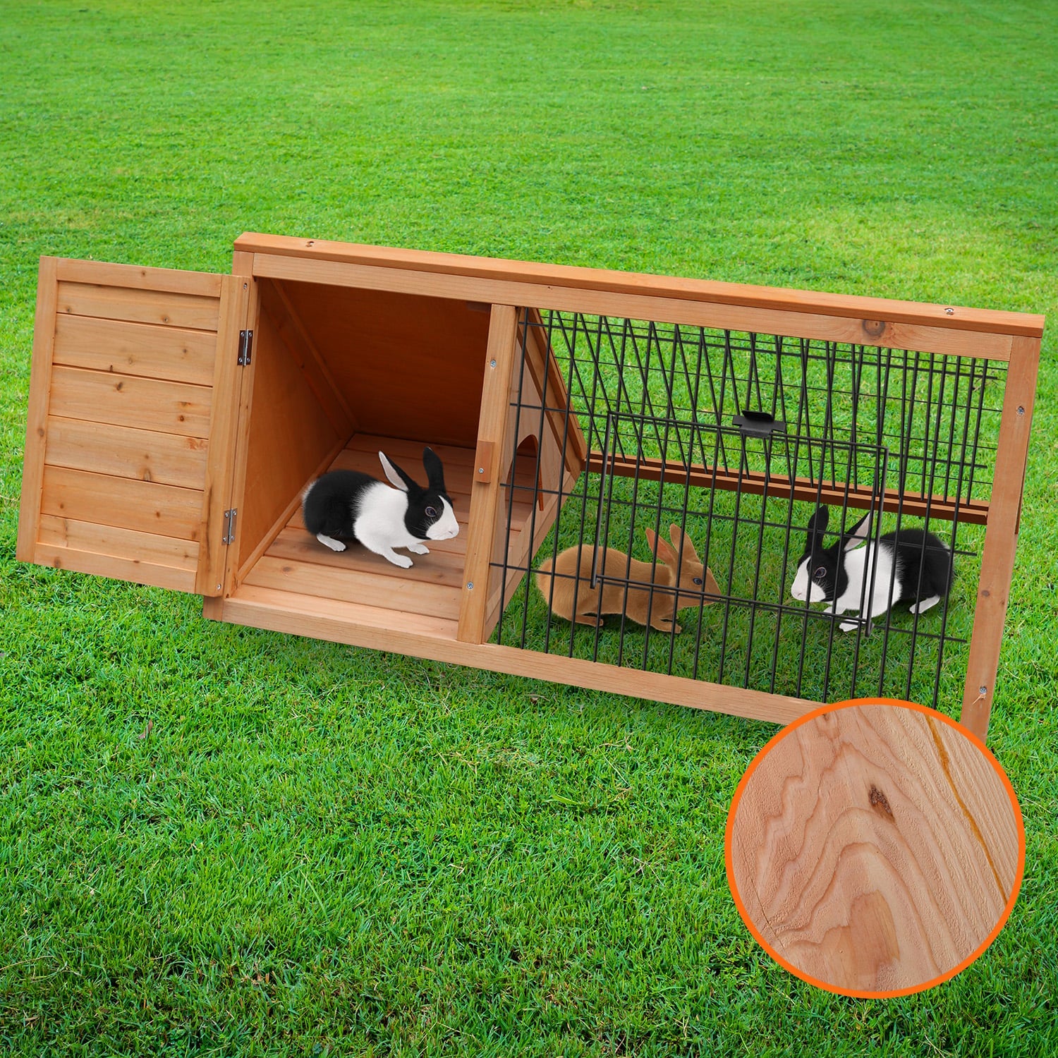 Furtastic Triangle Wooden Rabbit Hutch