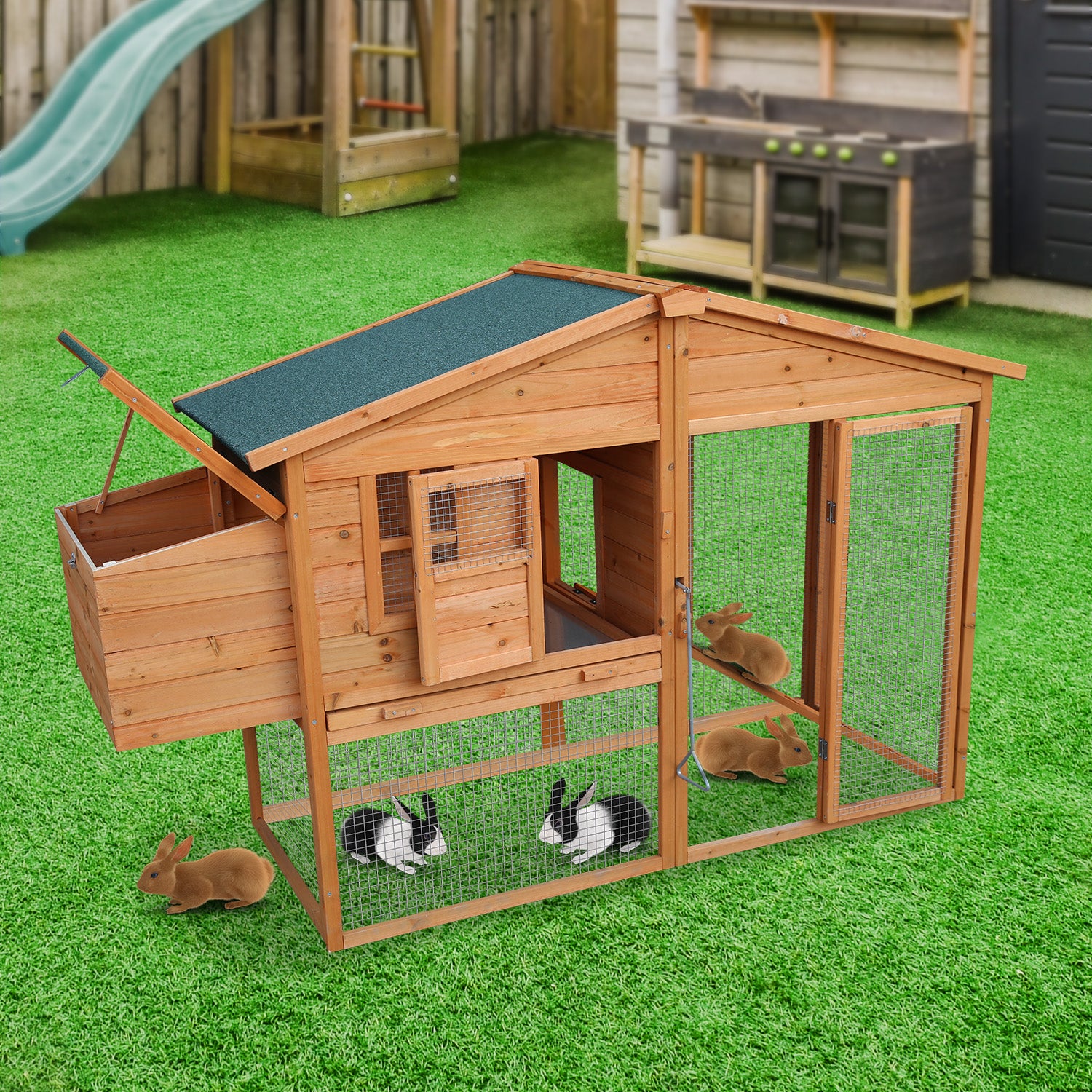 Furtastic Large Chicken Coop & Rabbit Hutch With Ramp