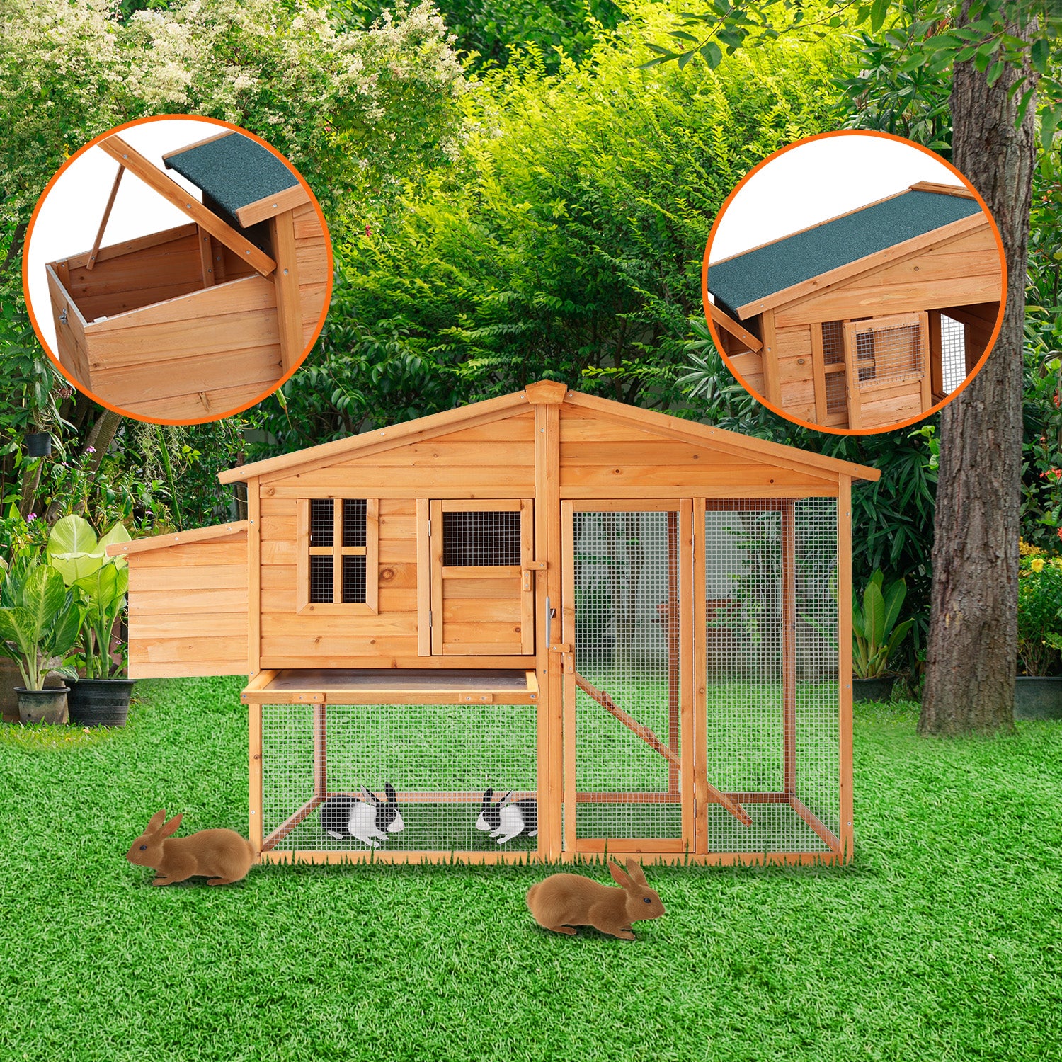 Furtastic Large Chicken Coop & Rabbit Hutch With Ramp