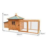 Furtastic Large Wooden Chicken Coop Rabbit Hutch Nesting Box Fir Wood