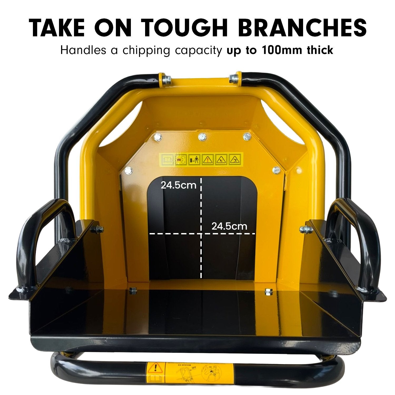 Gardening Tools: Ducar 70p 3600 Rpm Yellow Black Wood Chipper Shredder Mulcher Grinder Recoil & Electrical Starting System 100mm Capacity Ohv 4-stroke Engine 212cc Unleaded Petrol