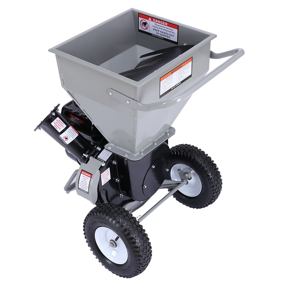 Gardening Tools: Ducar Wood Chipper Shredder Mulcher Garden 8hp Petrol Motor Upright Grinder - Silver