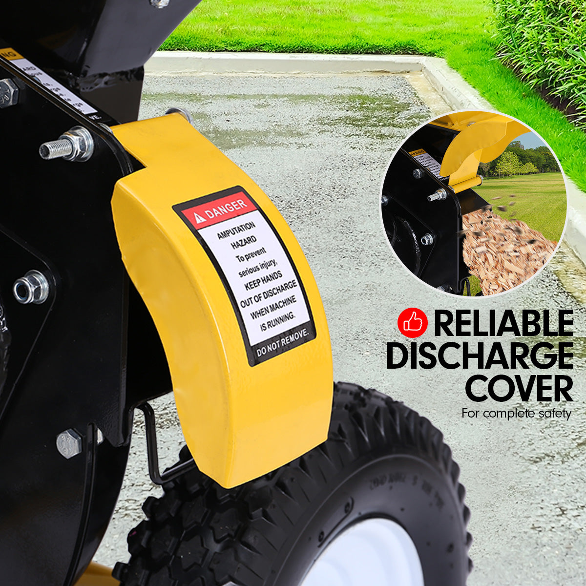 Gardening Tools: Ducar Wood Chipper Shredder Mulcher Garden 8hp Petrol Motor Upright Grinder - Yellow