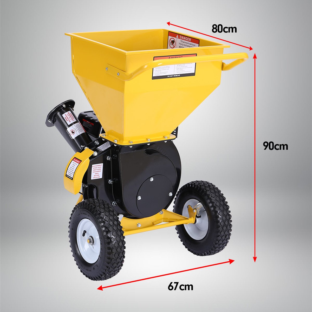 Gardening Tools: Ducar Wood Chipper Shredder Mulcher Garden 8hp Petrol Motor Upright Grinder - Yellow