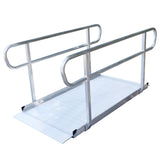 Automotive Loading Ramps: Kartrite 6ft Portable Aluminium Mobility Threshold Access Wheelchair Ramp w/ Handrails
