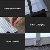 Automotive Loading Ramps: Kartrite 6ft Portable Aluminium Mobility Threshold Access Wheelchair Ramp w/ Handrails