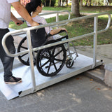 Automotive Loading Ramps: Kartrite 6ft Portable Aluminium Mobility Threshold Access Wheelchair Ramp w/ Handrails