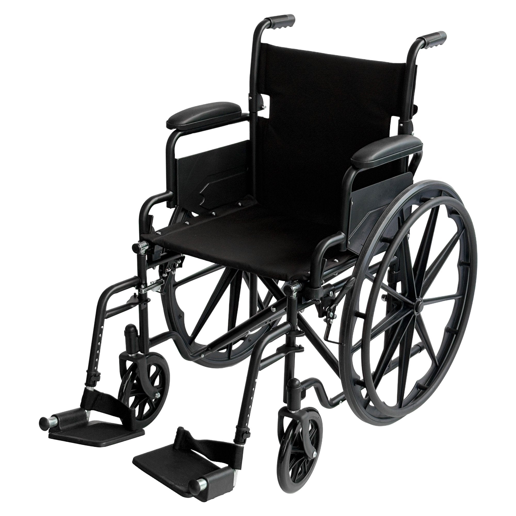 Mobility & Accessibility: Orthonica New Steel Wheelchair In Black Foldable Lightweight Disability Aid Portable Heavy-duty 24-inch Adjustable Footrest Steel Frame