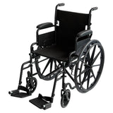 Mobility & Accessibility: Orthonica New Steel Wheelchair In Black Foldable Lightweight Disability Aid Portable Heavy-duty 24-inch Adjustable Footrest Steel Frame