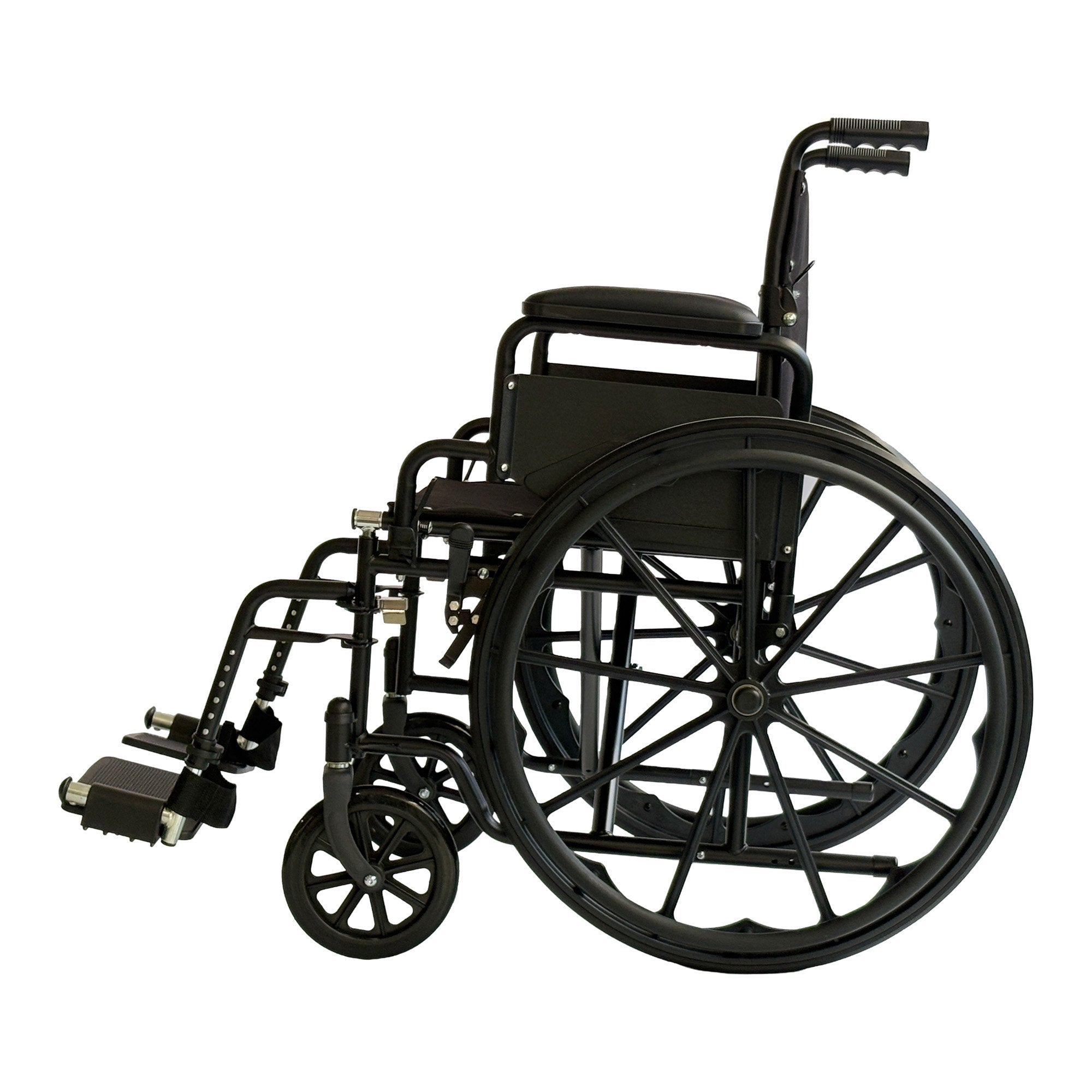 Mobility & Accessibility: Orthonica New Steel Wheelchair In Black Foldable Lightweight Disability Aid Portable Heavy-duty 24-inch Adjustable Footrest Steel Frame