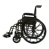 Mobility & Accessibility: Orthonica New Steel Wheelchair In Black Foldable Lightweight Disability Aid Portable Heavy-duty 24-inch Adjustable Footrest Steel Frame