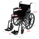 Mobility & Accessibility: Orthonica New Steel Wheelchair In Black Foldable Lightweight Disability Aid Portable Heavy-duty 24-inch Adjustable Footrest Steel Frame