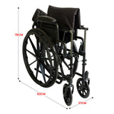 Mobility & Accessibility: Orthonica New Steel Wheelchair In Black Foldable Lightweight Disability Aid Portable Heavy-duty 24-inch Adjustable Footrest Steel Frame