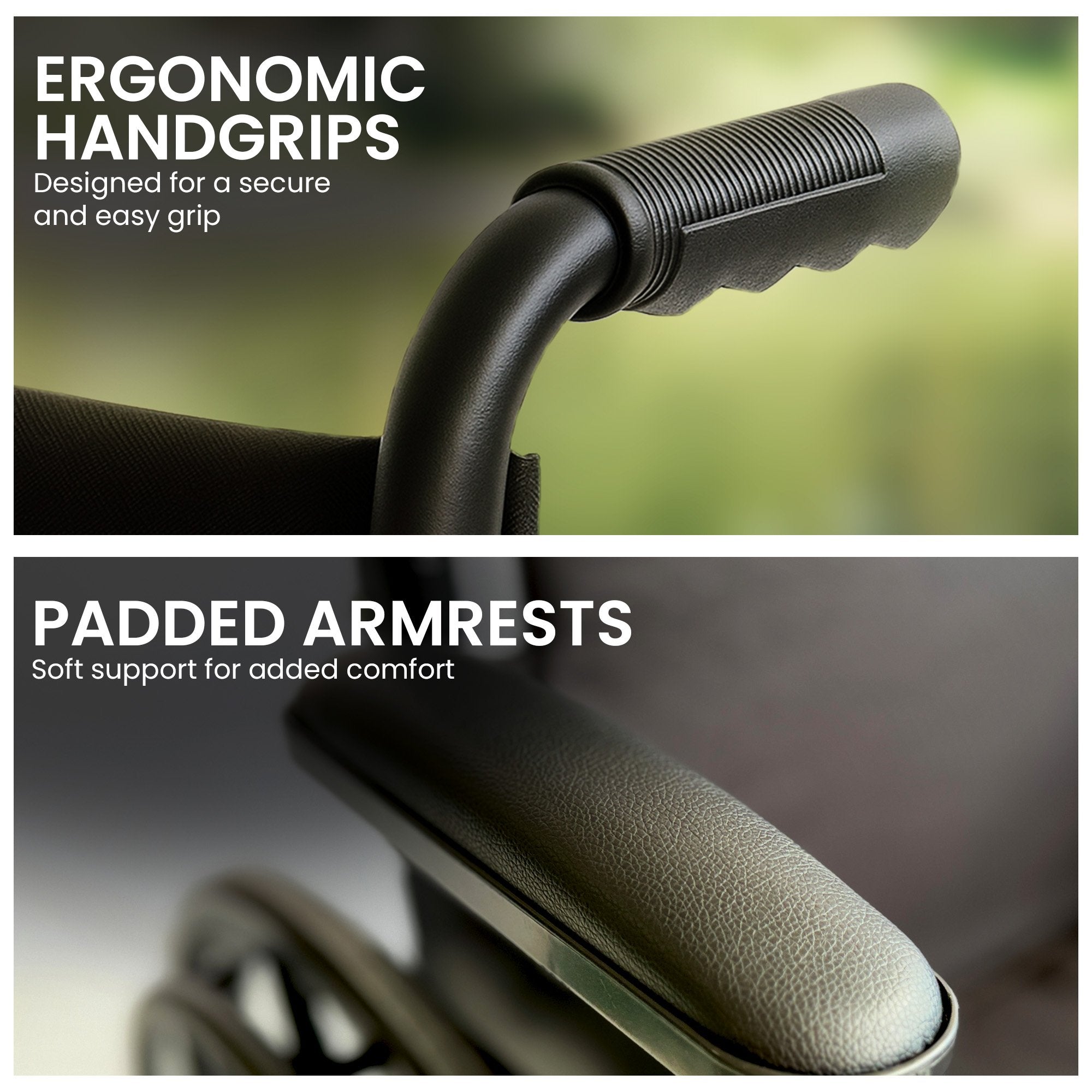 Mobility & Accessibility: Orthonica New Steel Wheelchair In Black Foldable Lightweight Disability Aid Portable Heavy-duty 24-inch Adjustable Footrest Steel Frame