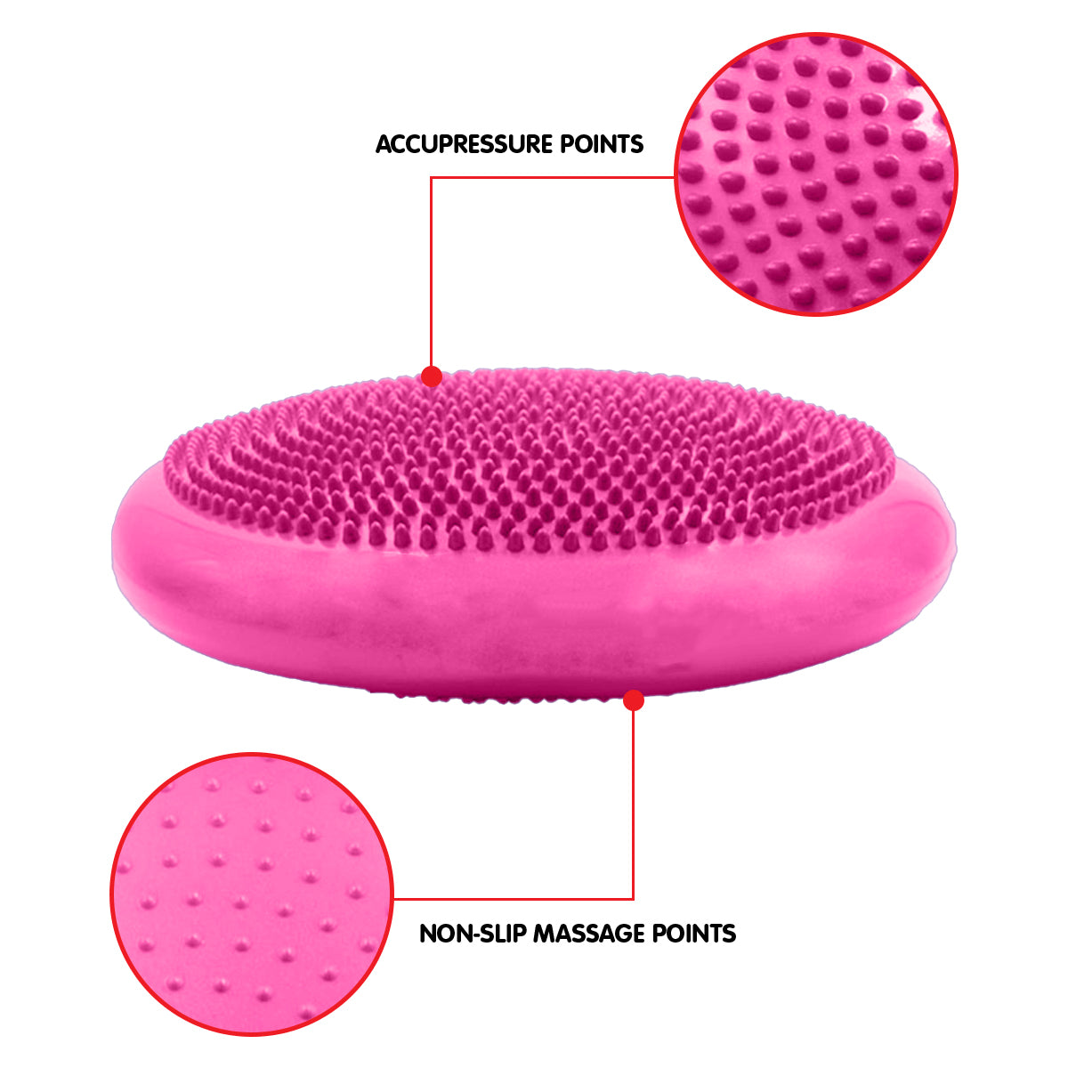 Exercise Bikes: Powertrain Yoga Stability Disc Home Gym Pilates Balance Trainer - Pink