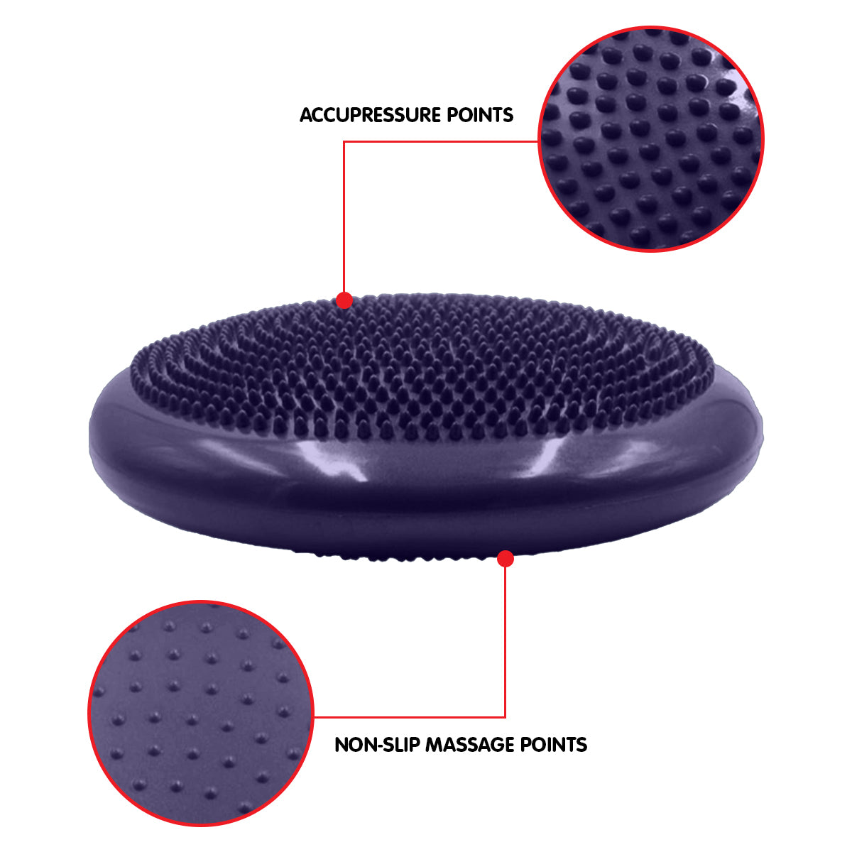 Massage Chairs: Powertrain Yoga Stability Disc w/ Pump Home Gym Pilate Balance Trainer - Purple