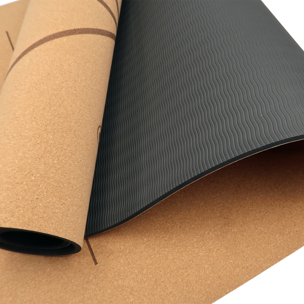 Yoga & Pilates: Powertrain Cork Yoga Mat with Carry Straps Home Gym Pilates - Body Line